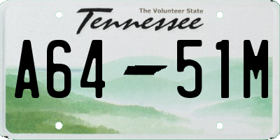 TN license plate A6451M