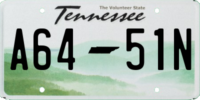 TN license plate A6451N