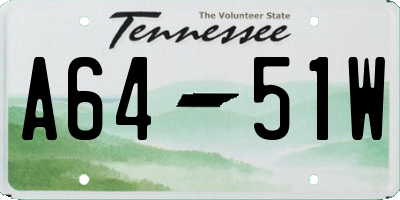 TN license plate A6451W
