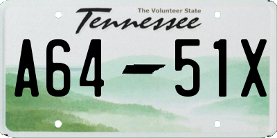 TN license plate A6451X
