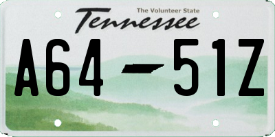 TN license plate A6451Z