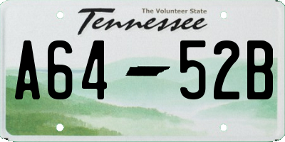 TN license plate A6452B