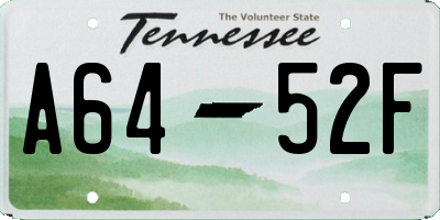 TN license plate A6452F
