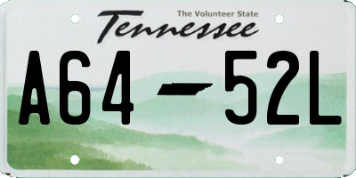 TN license plate A6452L