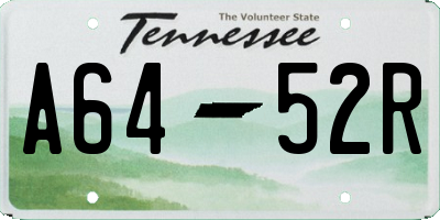 TN license plate A6452R