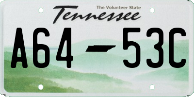TN license plate A6453C