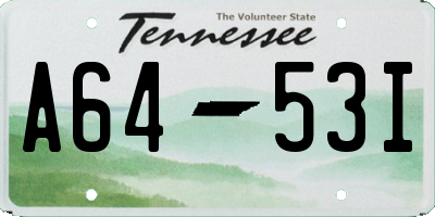 TN license plate A6453I