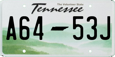 TN license plate A6453J