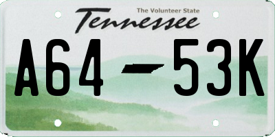 TN license plate A6453K