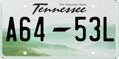 TN license plate A6453L