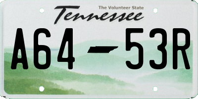 TN license plate A6453R