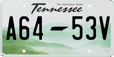 TN license plate A6453V