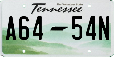 TN license plate A6454N