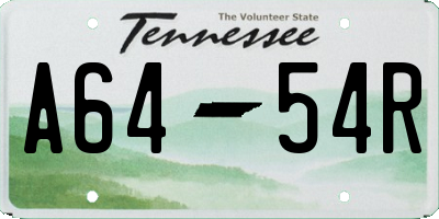 TN license plate A6454R