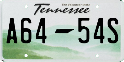 TN license plate A6454S