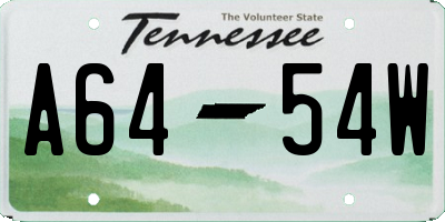TN license plate A6454W