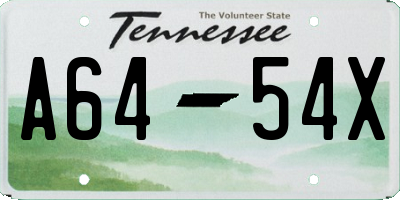 TN license plate A6454X