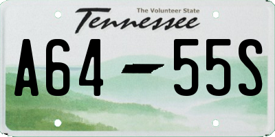 TN license plate A6455S