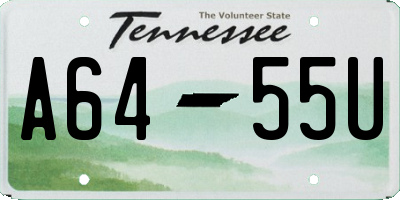 TN license plate A6455U