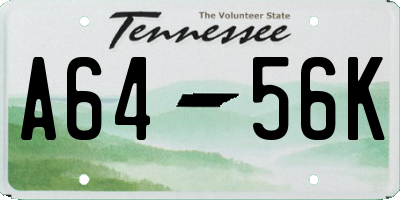 TN license plate A6456K