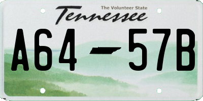 TN license plate A6457B