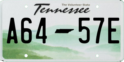 TN license plate A6457E