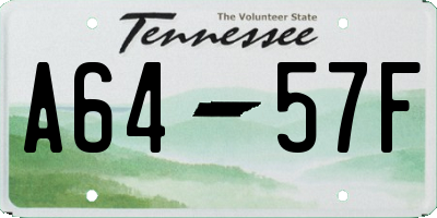 TN license plate A6457F