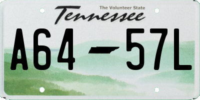 TN license plate A6457L