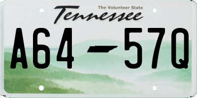 TN license plate A6457Q