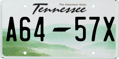 TN license plate A6457X