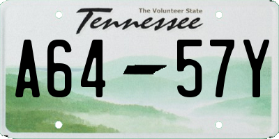 TN license plate A6457Y
