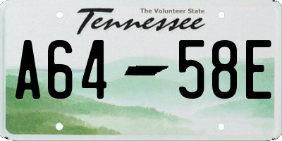 TN license plate A6458E