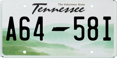 TN license plate A6458I