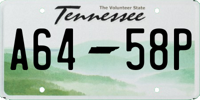 TN license plate A6458P