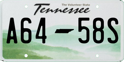 TN license plate A6458S