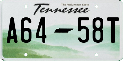 TN license plate A6458T