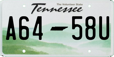 TN license plate A6458U