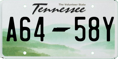 TN license plate A6458Y