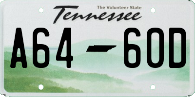 TN license plate A6460D