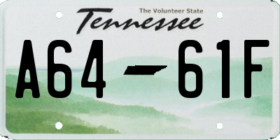 TN license plate A6461F