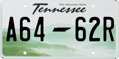 TN license plate A6462R