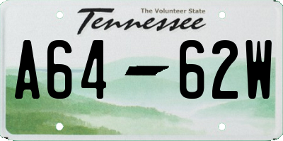 TN license plate A6462W