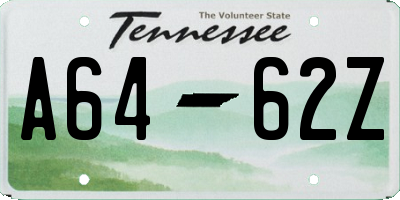 TN license plate A6462Z