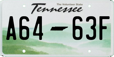 TN license plate A6463F