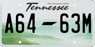 TN license plate A6463M