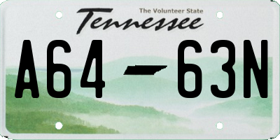TN license plate A6463N