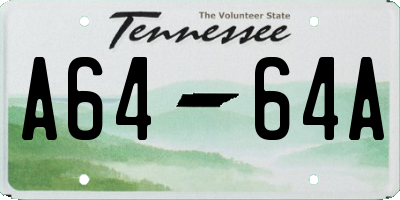 TN license plate A6464A