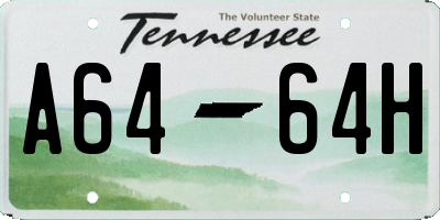 TN license plate A6464H