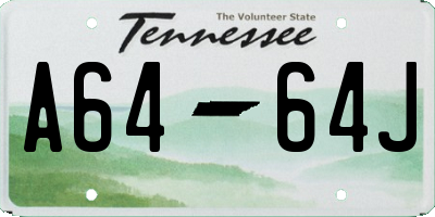 TN license plate A6464J