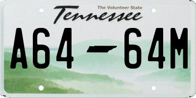 TN license plate A6464M